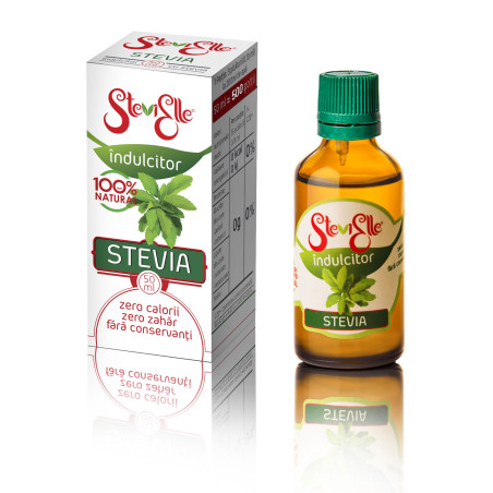 Indulcitor natural cu Stevia simplu, mare 50ml, zero zahar, zero calorii